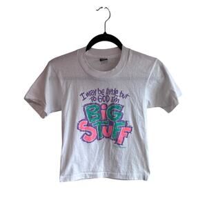 Vintage 1991 Christian Youth T-Shirt Neon Puff Paint “To God I’m Big Stuff”